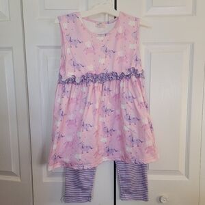 Unicorn 2 piece set Pete & Lucy Size 10/12 GUC